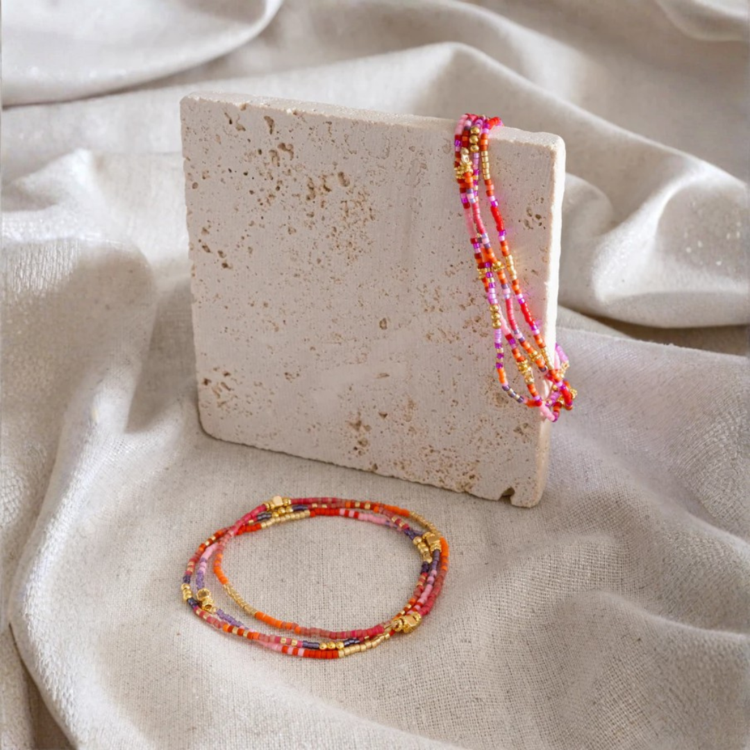 Set of 7 Miyuki Beaded Stretch Bracelets