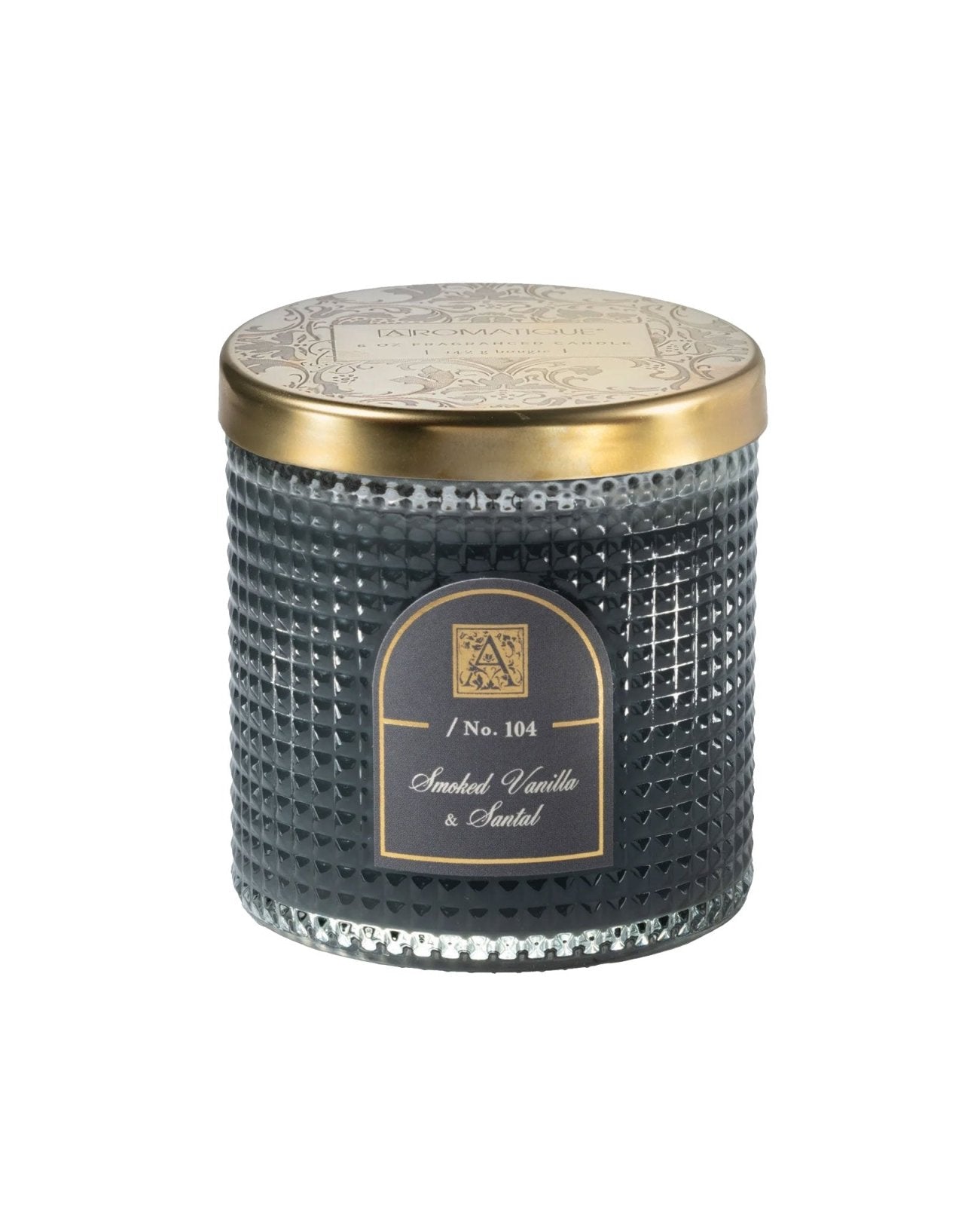 Smoked Vanilla & Santal textured Glass Candle 6oz - Candle