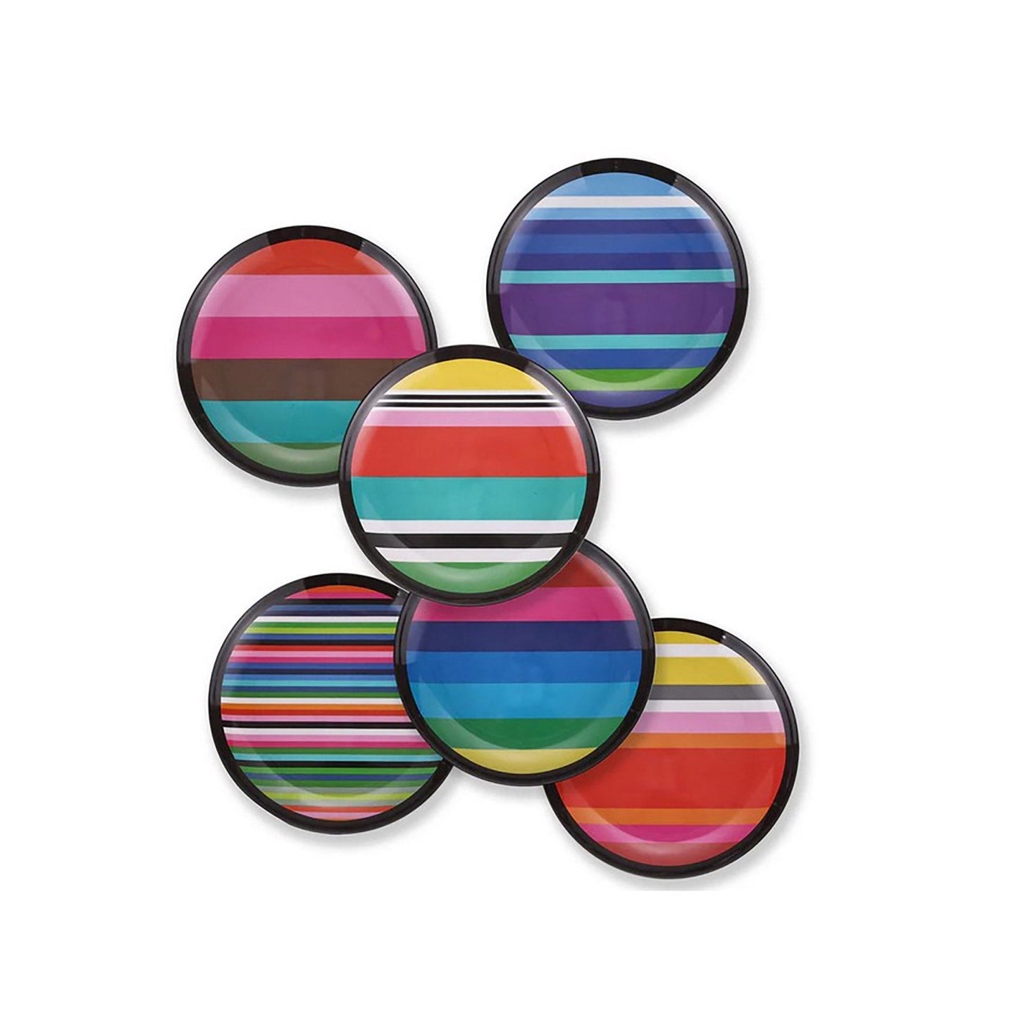 Srtipes Appetizer Plate Set - 6 - piece - Living - shop_name