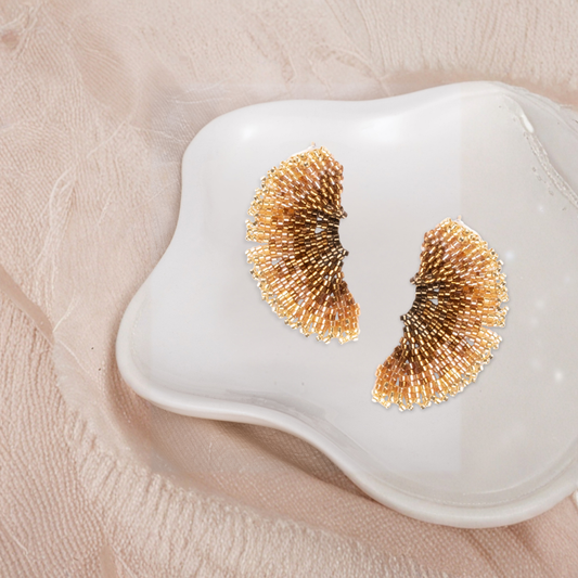 Ginkgo Leaf Stud Earrings (Bronze)