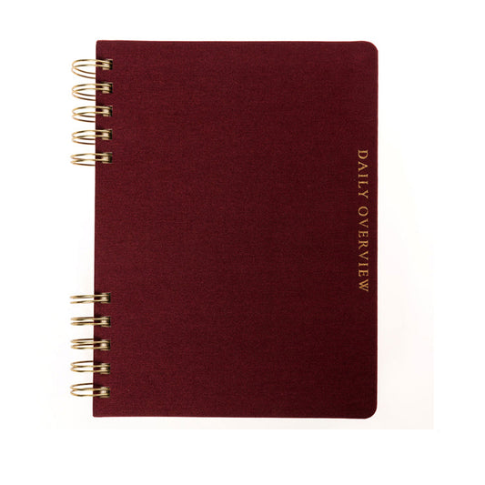 Plum Red 6 x 8 Fabric-Covered Journal with Magnetic Bookmarks