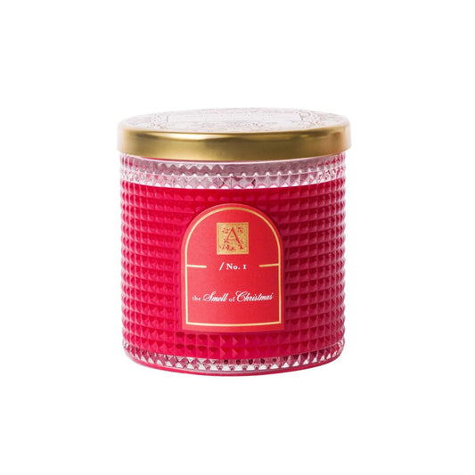 The smell of Christmas textured Glass Candle 6oz - Candle - shop_name