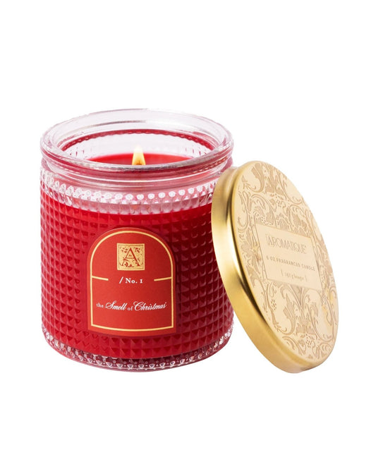 The smell of Christmas textured Glass Candle 6oz - Candle