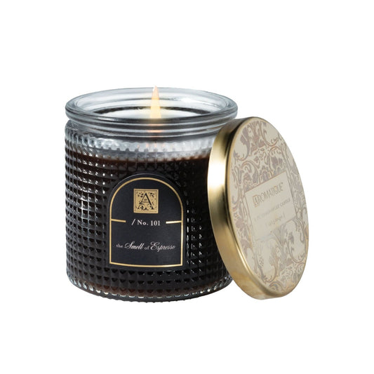 The smell of Espresso textured Glass Candle 6oz - Candle - shop_name