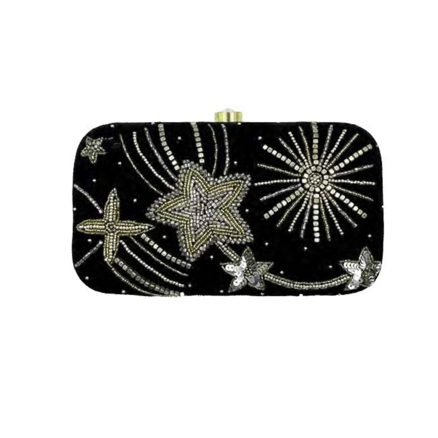 Velvety Starry Night Beaded Clutch - For Her - shop_name