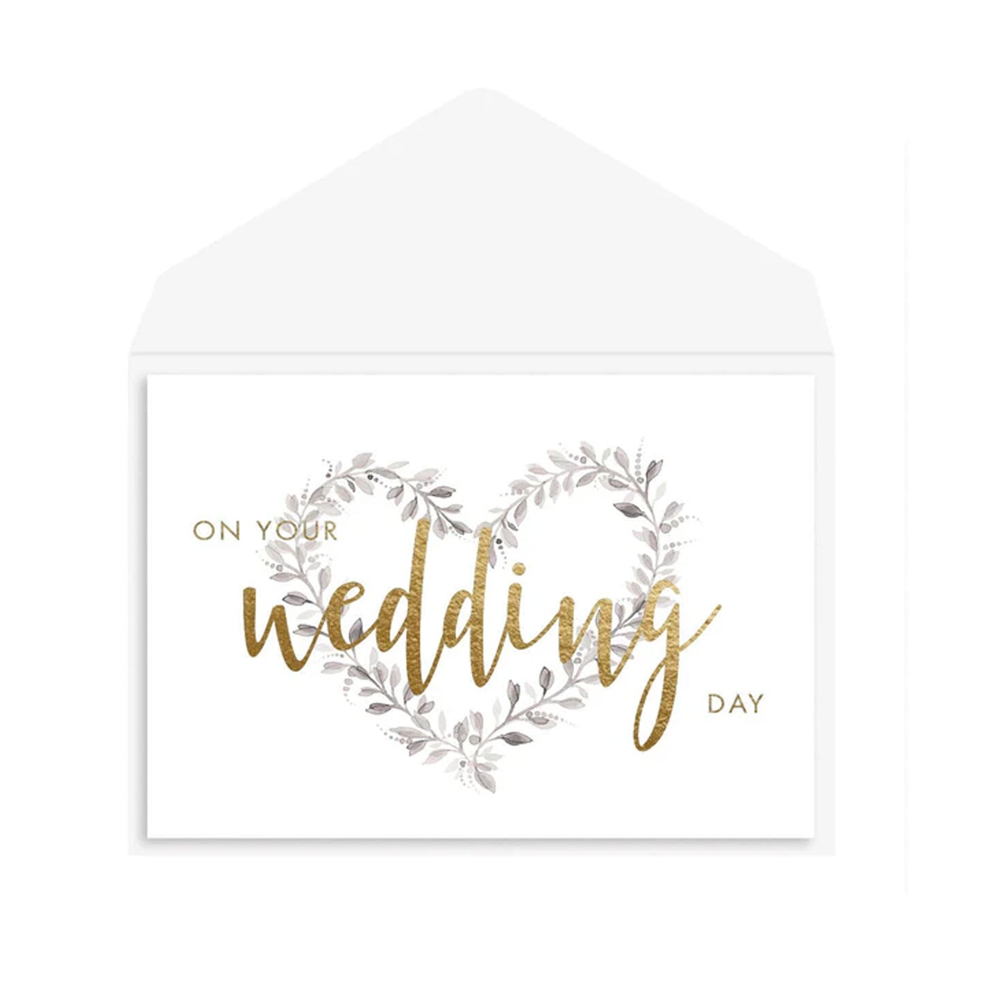 Heart Wreath Wedding Card