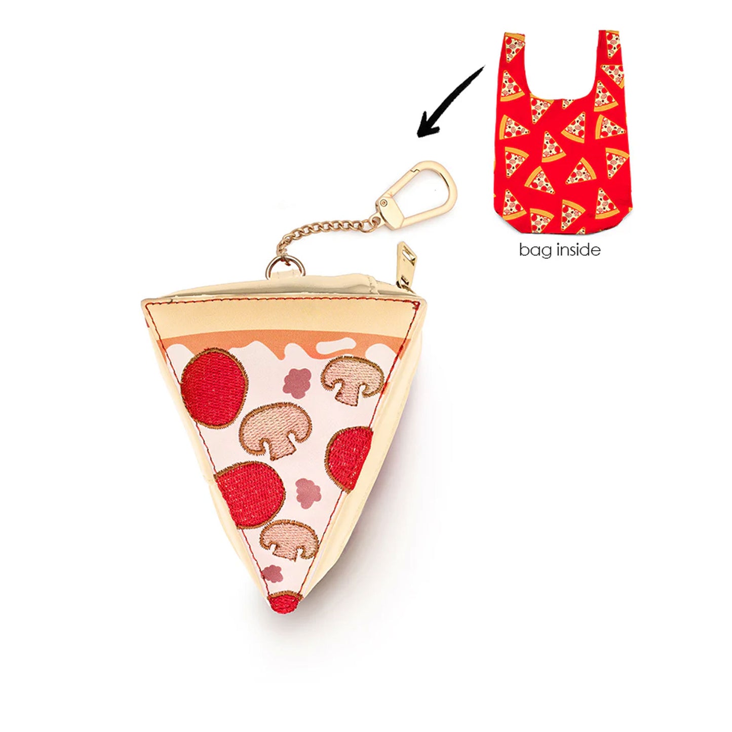 Bag Charm  & Bag - Pizza