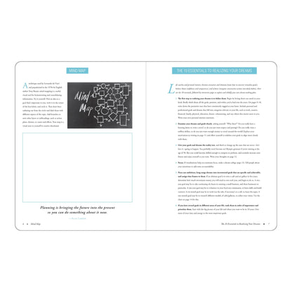 Book page with text and a mind map illustration on a white background