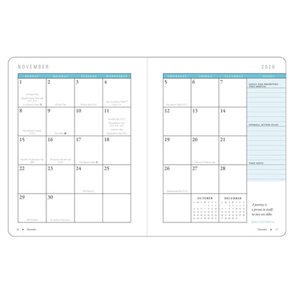 Two-page calendar for November 2027 showing a grid layout with dates.