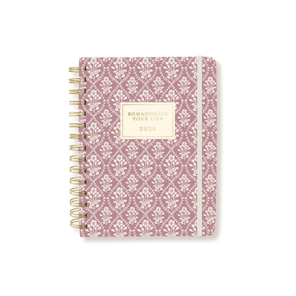 Block Print Floral 6 x 8 18-Month Hardbound Spiral Planner