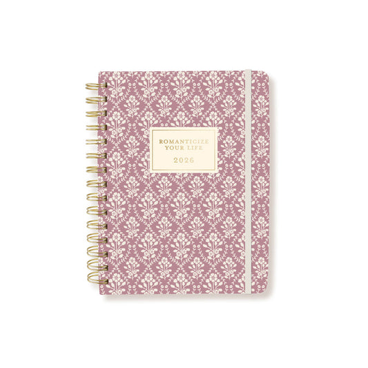 Block Print Floral 6 x 8 18-Month Hardbound Spiral Planner