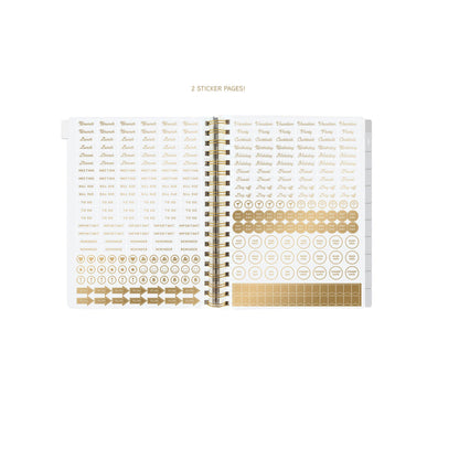 Block Print Floral 6 x 8 18-Month Hardbound Spiral Planner