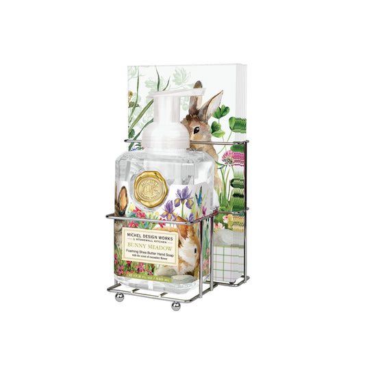 Foaming Hand Soap and Napkin Caddy Set Bunny Meadow