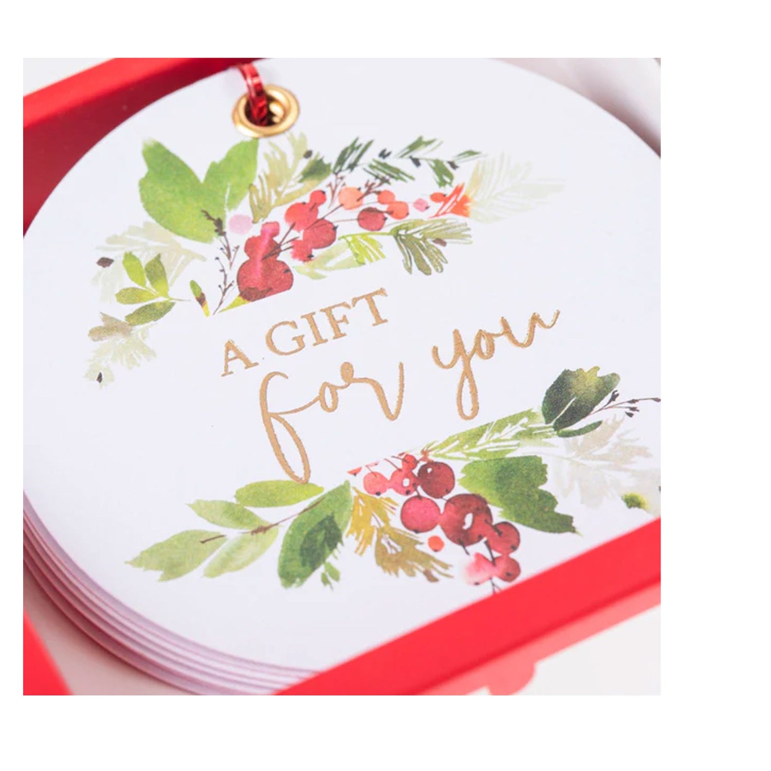 Holly Berries Holiday Tag boxed note cards with decorative artwork for thoughtful messages