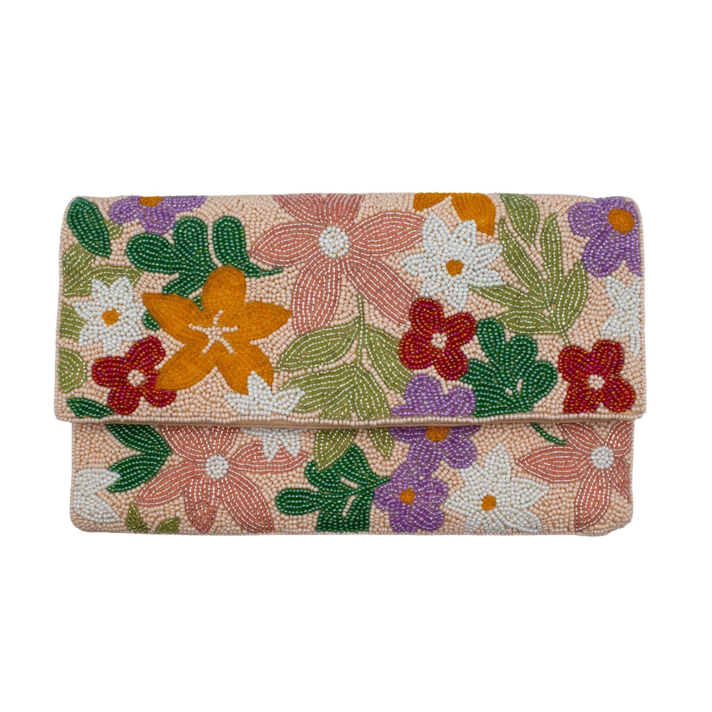 Floral Bouquet Beaded Clutch