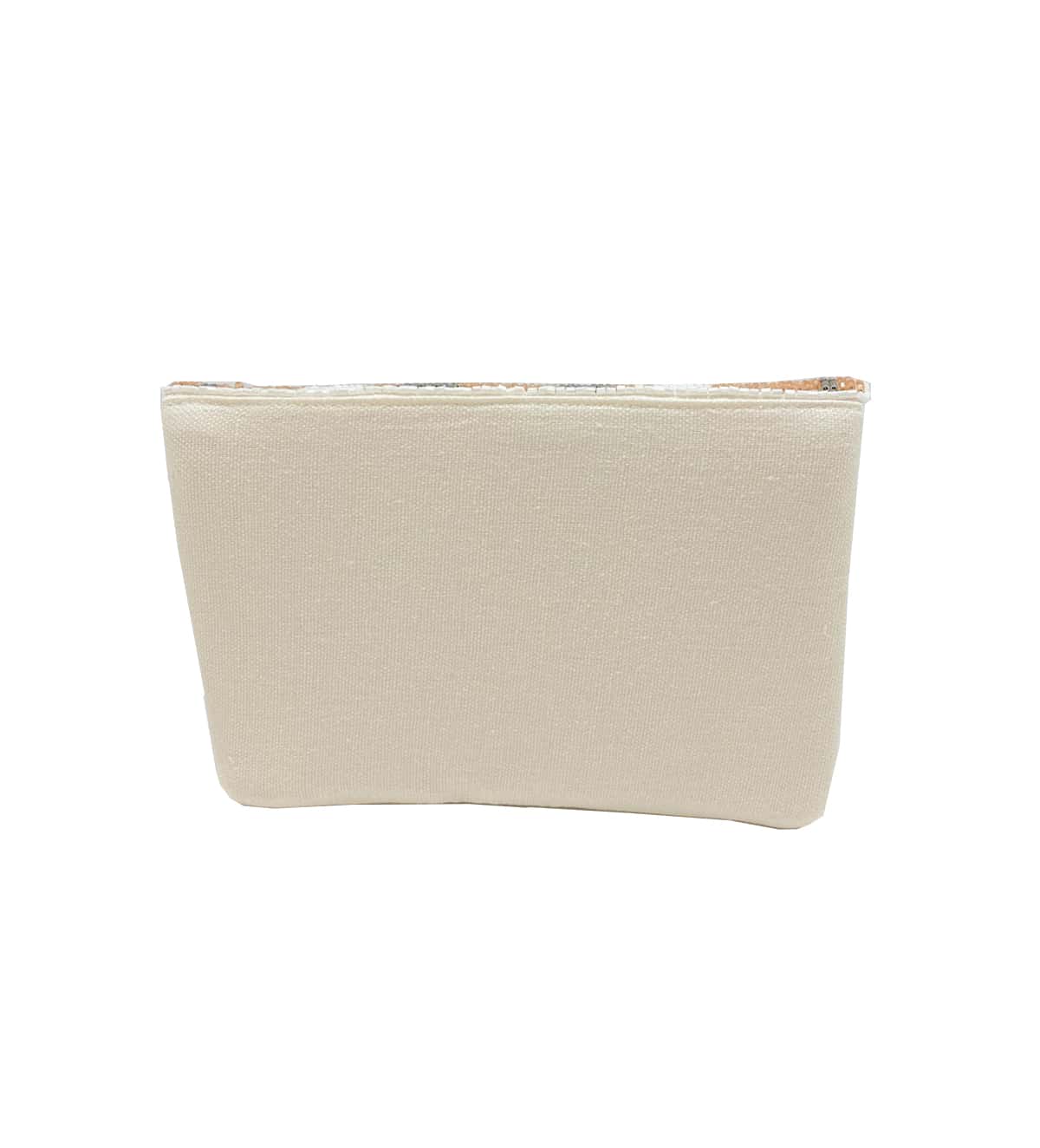 Mini pochette perlée Fleur de Lis dorée