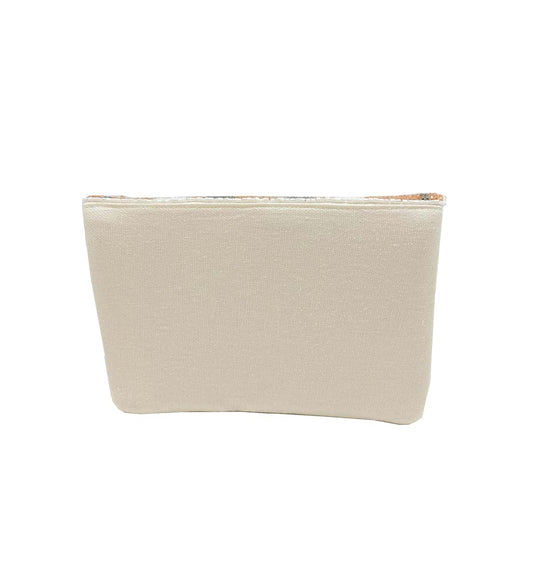 Mini pochette perlée Fleur de Lis dorée