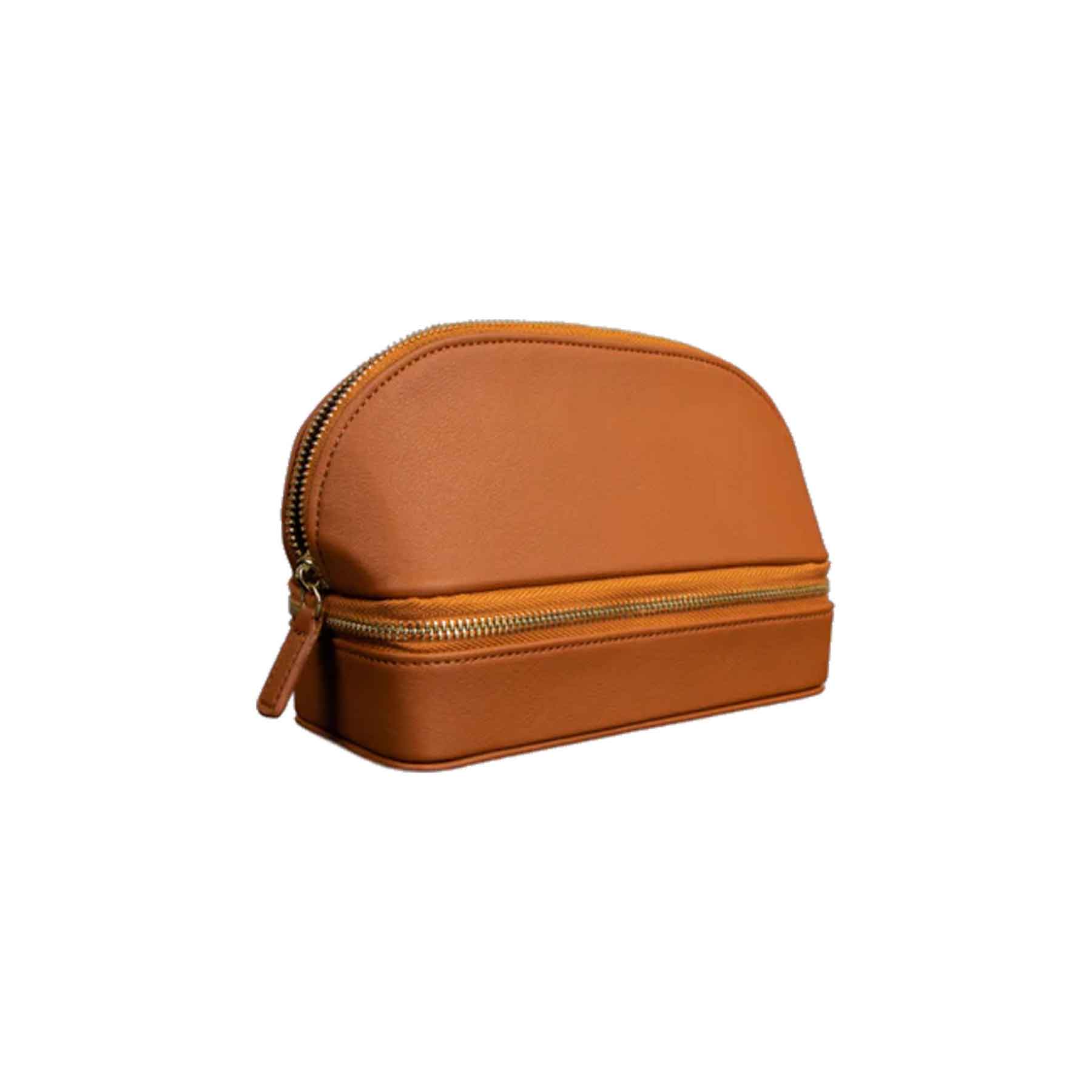 Abby men's travel organizer with zip-around closure, divided compartments, and spacious storage.