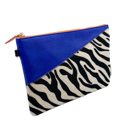 Animal Print Blue Zebra Print Clutch