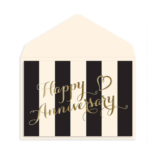 Gold & Striped Anniversary Card