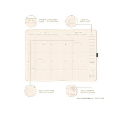 Journal recouvert de tissu avec stylo - L'Orange