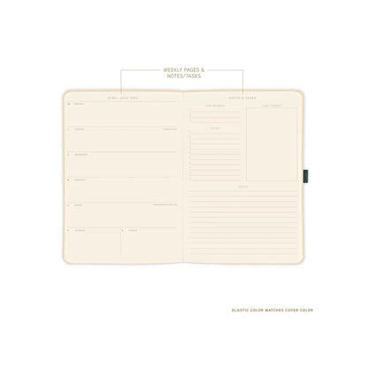 Journal recouvert de tissu avec stylo - Hortensia 6 x 8