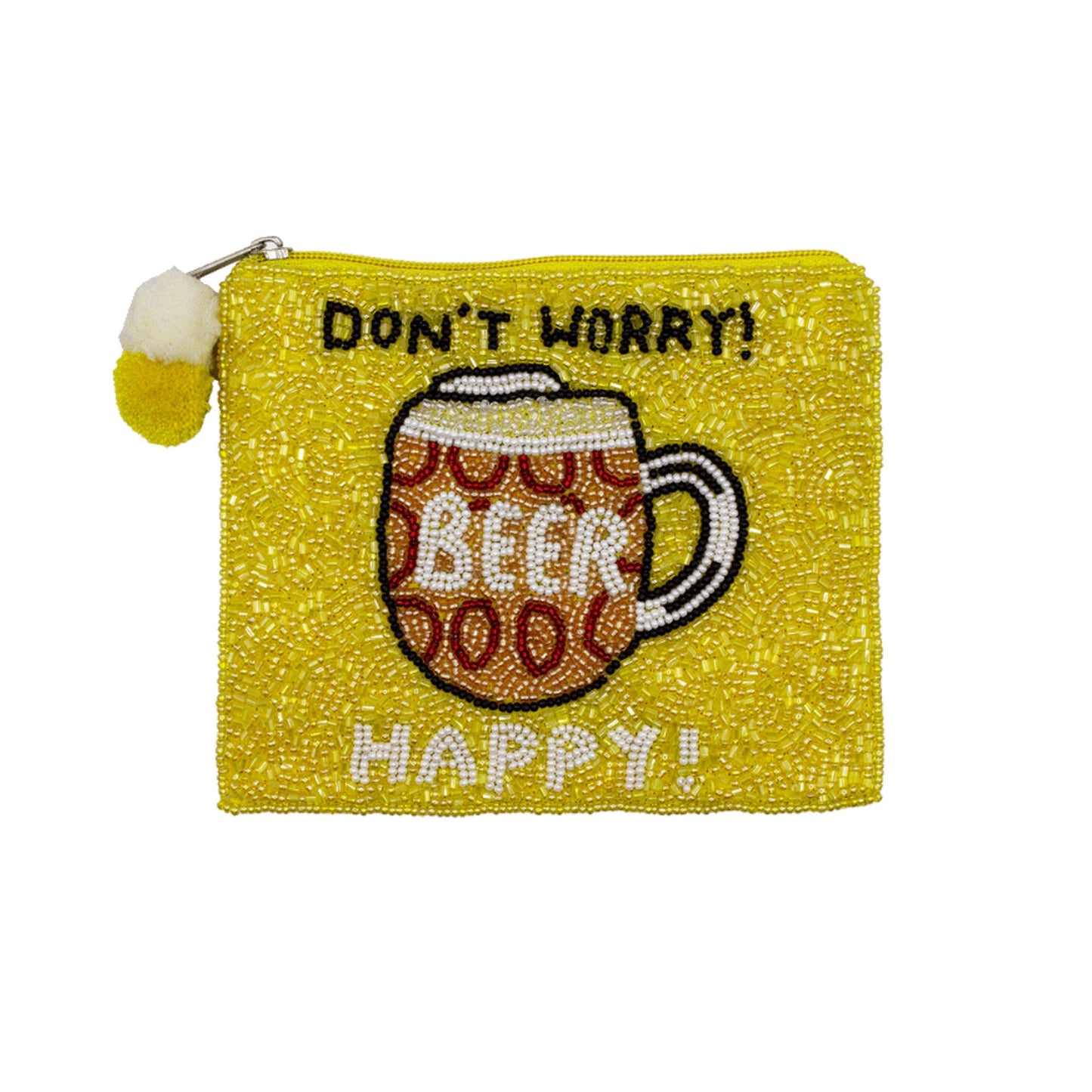 Beer Happy Beaded Pouch