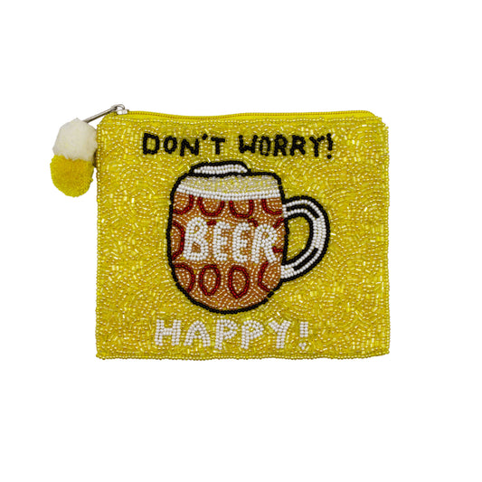 Beer Happy Beaded Pouch