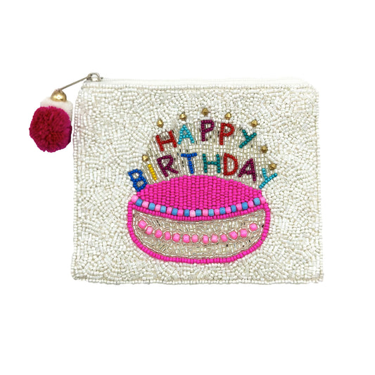 Birthday Beaded Coin Pouch