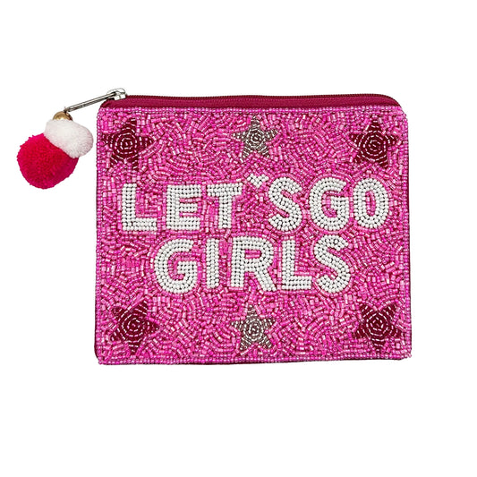 Let's go Girls Beaded Coin beaded wallet with card slots for everyday essentials