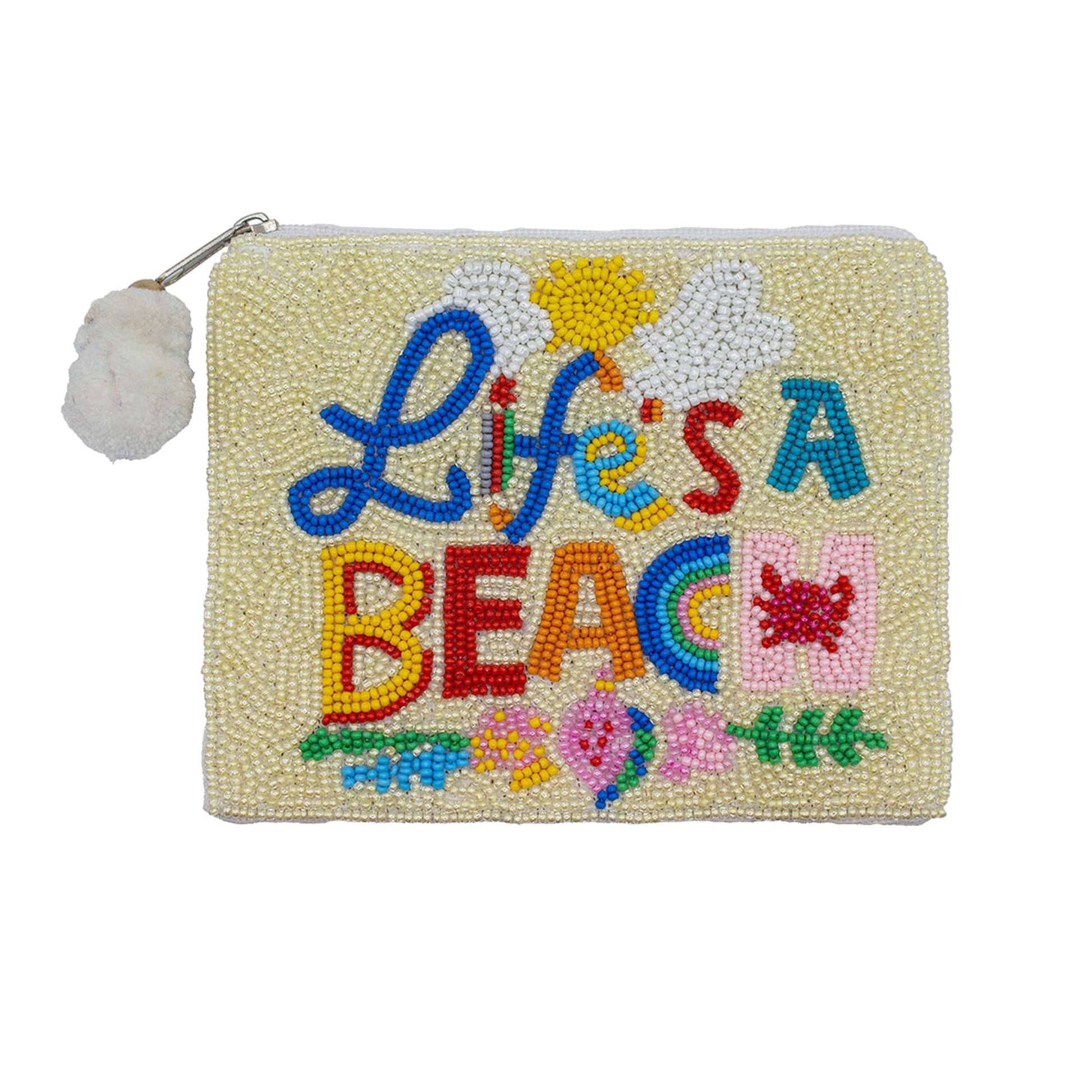 S Beach Beaded Coin beaded wallet with card slots for everyday essentials
