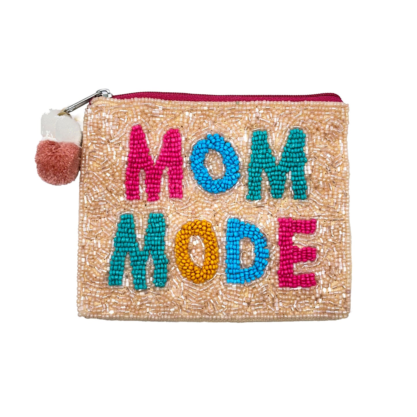 Mom Mode Beaded Coin Pouch