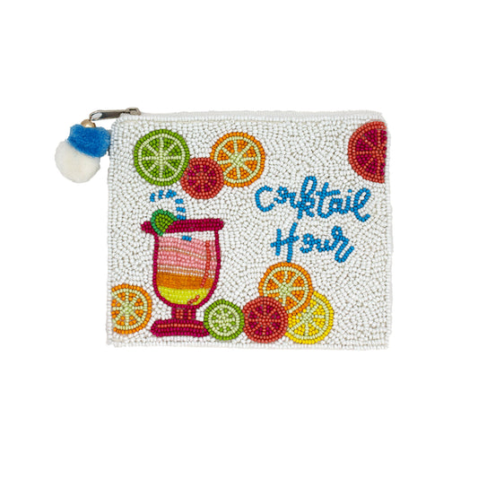 Cocktail Hour Beaded Pouch