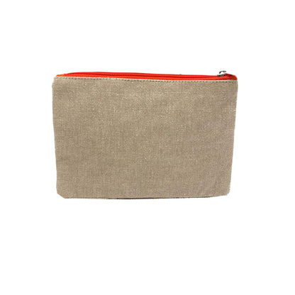 Gold and Coral Sequins Beaded Coin Pouch