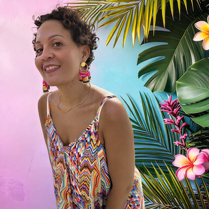 Desert Earrings Magenta