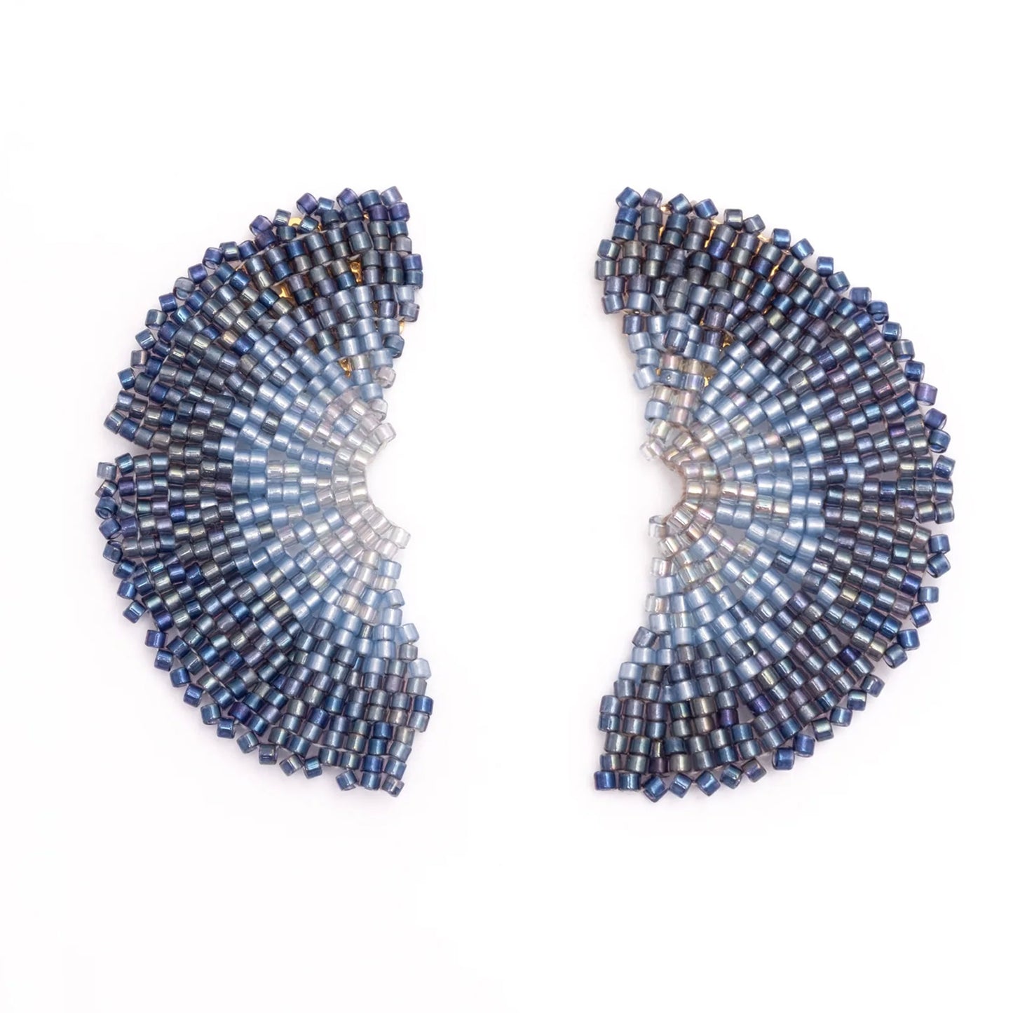 Ginkgo Leaf Stud Earrings Blue