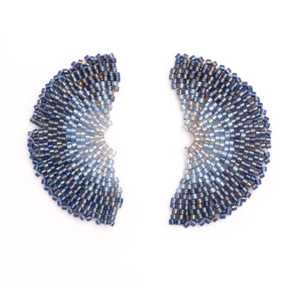 Ginkgo Leaf Stud Earrings Blue