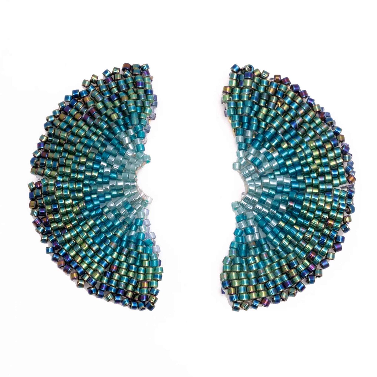 Elegant and sophisticated,Ginkgo leaf stud earrings are handwoven with Japanese glass beads to create the stunning ginkgo leaf form. 