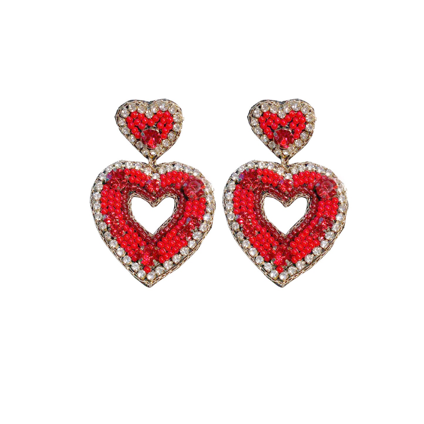 Beaded Heart Earrings