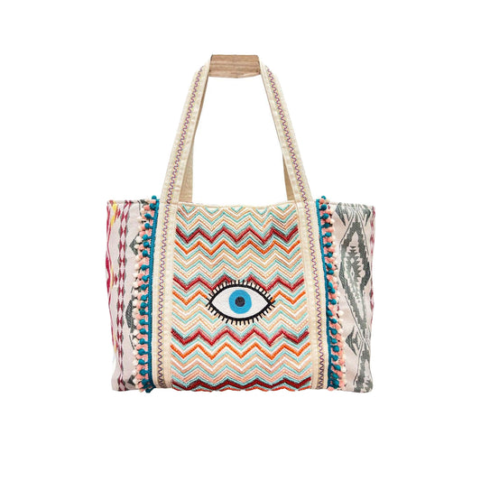 Eclectic Vision Beaded Tote Bag