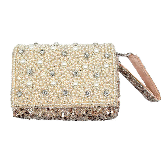 Bracelet perlé avec perles et paillettes