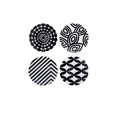 Black and White 9" Salad Plate Gift Box Set of 4 - Living - shop_name