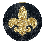 Mini-pochette perlée Fleur de Lis