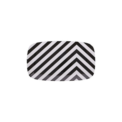 Plateau rectangulaire noir et blanc de 19 pouces