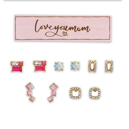 Boxed Earring Love Mom statement earrings for colorful everyday outfits