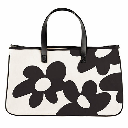 Canvas Tote - Flowers Black - For Her - shop_name