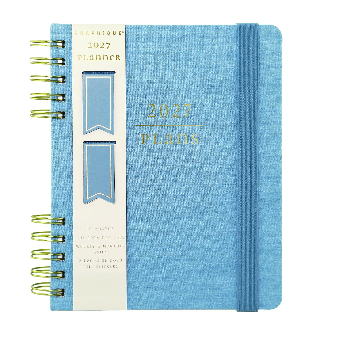 Chambray 6 x 8 Fabric-Bound 2027 18-Month Planner