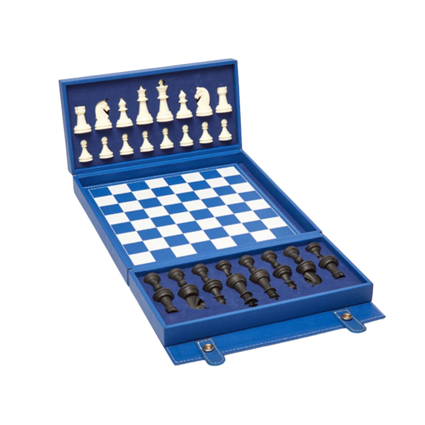Ensemble de backgammon et d'échecs bleu
