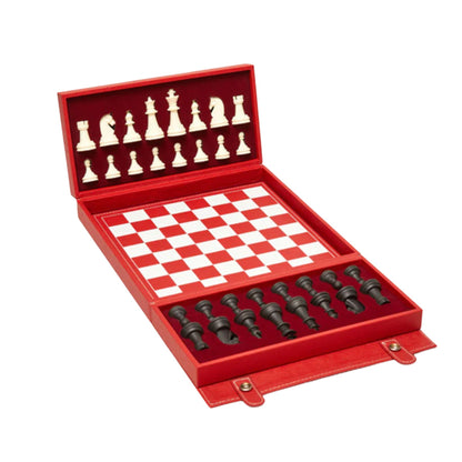 Ensemble de backgammon et d'échecs rouge