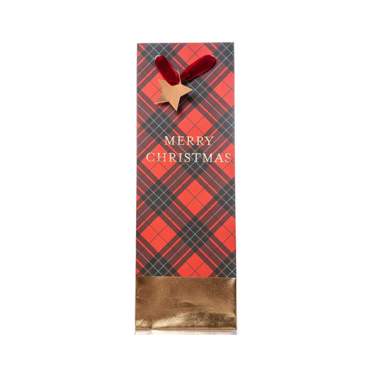 Plaid Wine Gift Bag